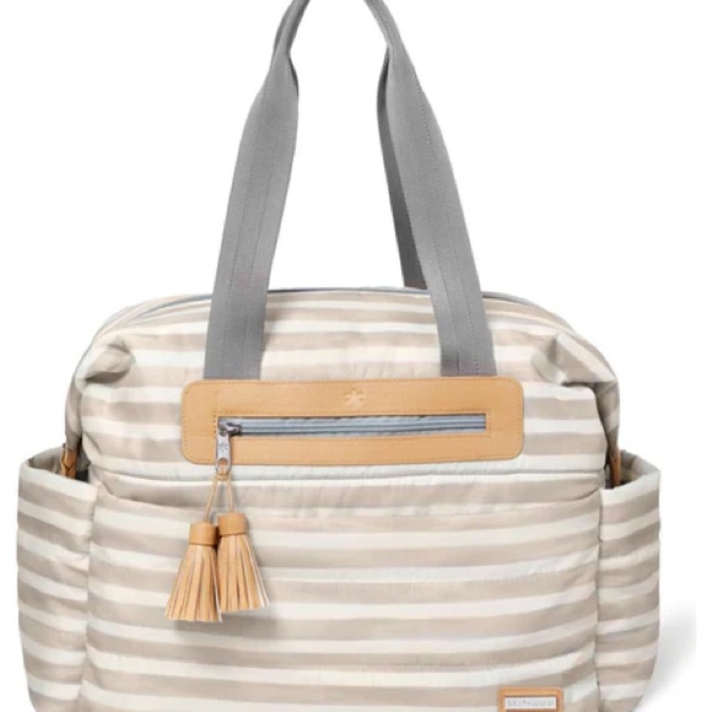 Skip Hop Riverside Diaper Bag Oyster Stripe - Picture 2 of 8